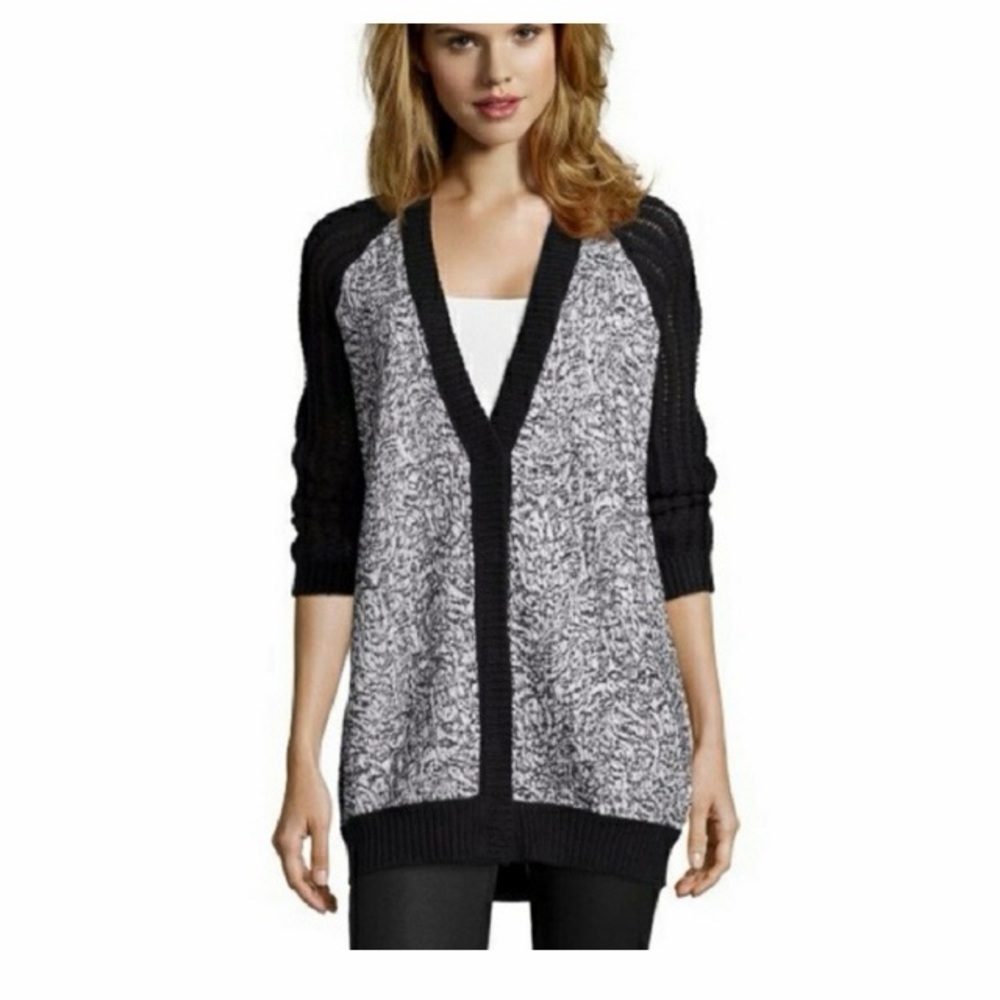 Elizabeth And James Knit Wool‎ Blend Boyfriend Cardigan Sweater
